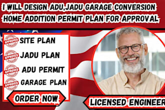 provide pe stamp for usa city full permit set, adu permit drawing for mi, ca