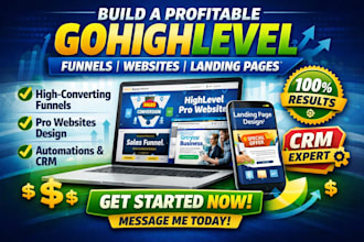 build a gohighlevel sales funnel, highlevel website, landing page