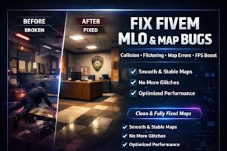 fix fivem server bugs, mlo map issues, collision, flickering, esx qbcore, fps