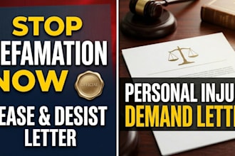 draft a cease and desist letter for defamation, libel, or slander