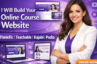 build online course website on thinkific teachablekajabi podia