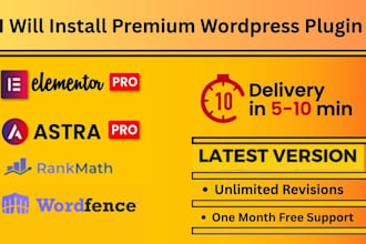install elementor pro,astra,rank math, wordfence pro plugin
