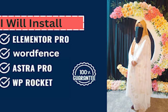 install elementor pro,astra,rank math, wordfence pro plugin