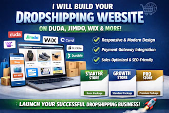 setup a dropshipping website using duda jimdo wix carrd framer bubble durable