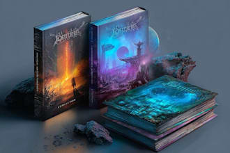 craft a custom sci fi book cover that captivates readers