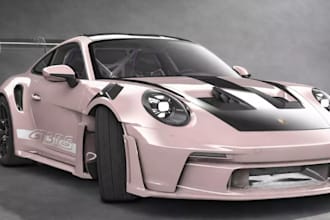 3dglb car design,aerodynamic body,large spoiler,custom paint,dual exhaust render