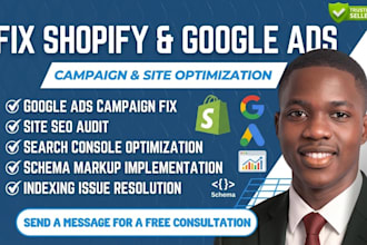 fix shopify google ads campaign indexing site SEO search console schema markup