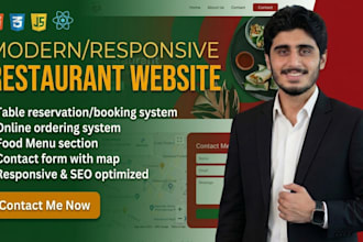 design restaurant or cafe website with ordering and reservation system