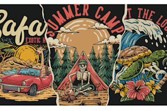custom vintage illustration for t shirt design