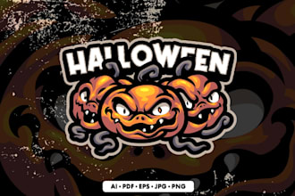 do modern creative excellent halloween logo