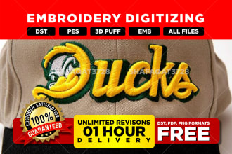do embroidery digitizing in dst pes emb file in few hours