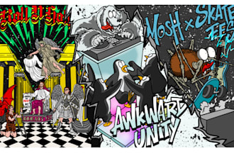 custom clothing cartoon and graphic tshirt design
