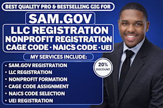 do sam gov, llc registration, nonprofit registration, cage code, naics code, uei