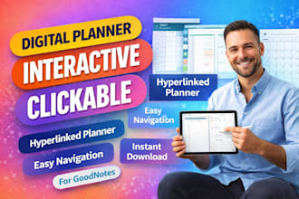 design a hyperlinked digital planner for goodnotes, ipad and PDF