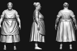 sculpt 3drealistic human figure from pic,life like human statues,face sculpt,stl