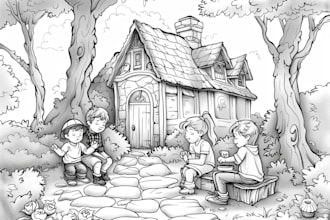 draw amazing coloring book pages illustration for children