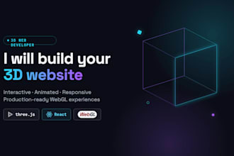 create 3d website by using 3js , r3f and webgl