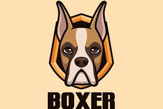 design a professional boxing mascot logo with character