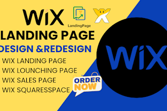 design, redesign wix website, ecommerce landing page, online store developement