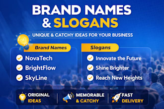 create unique brand names and catchy slogans