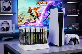 3d print and ship a minimalist ps5 10 game storage rack