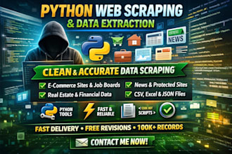 do python web scraping, data mining, data extraction and web automation