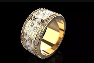 design fashion lady ring for marketing, 3d ornament ring, stl printable jewelry