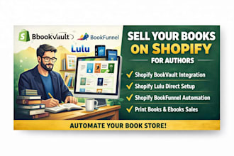 connect shopify with bookvault, bookfunnel and lulu direct for book sales