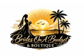 design an elegant bridal store wedding logo for you