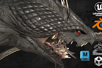 do 3d animal model, 3d creature, monster, dragon, alien for game and animation
