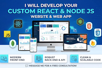 build a custom web application using react and node js