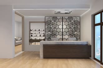 upgrade 3d reception area, lobby interior layout,commercial space,reception desk
