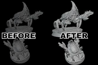 repair stl file cleanup 3d scan and fix mesh for 3d printing, cad ready model
