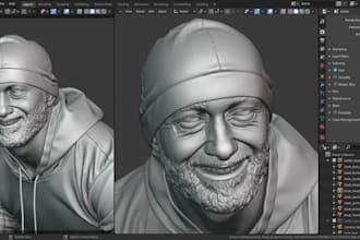 sculpt pic to stl,realistic human sculptures,image to digital sculpt,3d printing