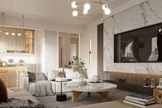 design realistic 3d interior renders for your living room