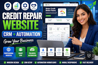 build credit sweep website with CRM  and automation