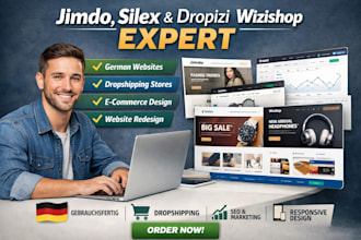 german jimdo website and redesign silex dropshipping website dropizi wizishop
