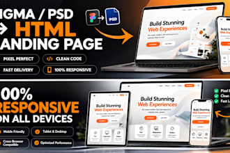 convert figma to responsive HTML landing page