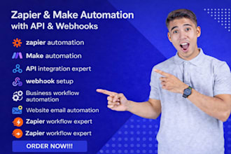 setup zapier and make integrations with API webhooks http and automation