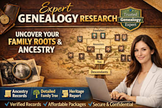 research your family tree ancestry lineage and create detailed genealogy report