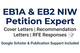 write eb1a petition cover letter expert opinion letter rfe response