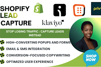 revamp your traffic with shopify  lead captures klaviyo optimonk privy omnisend