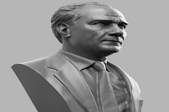 3d realistic head bust model, 3d face statue, full body model for 3d printing