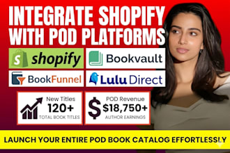 integrate shopify with bookvault bookfunnel and lulu direct for authors pod