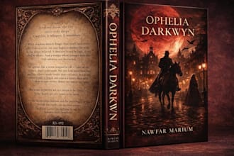 design a premium dark romance or fantasy book cover illustration gothic cover