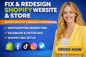 fix edit redesign shopify website shopify store boost shopify sales conversions