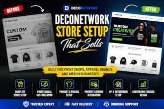 setup and customize your deconetwork store for apparel print shop success