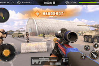 do unity 3d mobile game development, develop 3d fps game, create unity game ui
