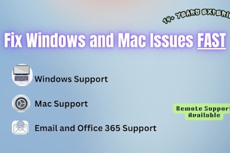 fix windows, outlook, office 365 and mac isues remotely