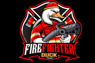 design firefighter mascot logo design with unlimited review